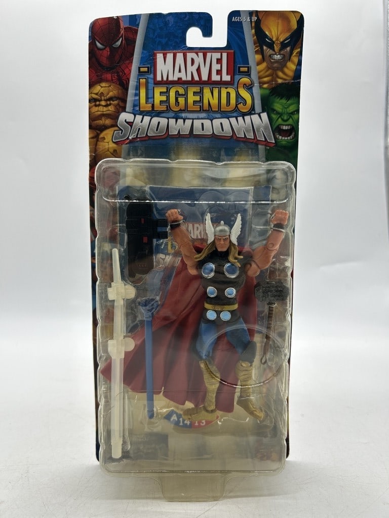 MARVEL LEGENDS SHOWDOWN THOR ACTION FIGURE: For ALTERNATE shipping quote or LOCAL PICK-UP DETAILS, please visit dejavuauctionshipping.com TOY BIZ MARVEL LEGENDS SHOWDOWN THOR ACTION FIGURE ASSORTMENT 4 Collectible Marvel Legends Showdown Thor a