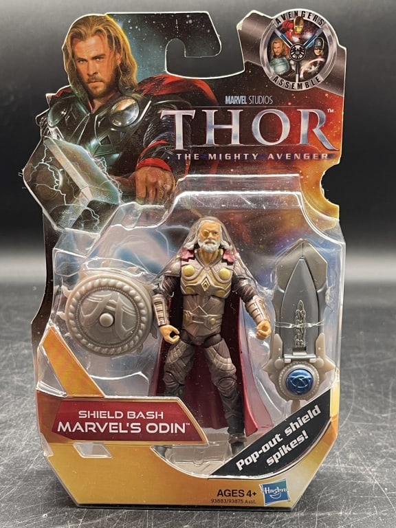 MARVEL’S THOR THE MIGHTY AVENGER ACTION FIGURE: For ALTERNATE shipping quote or LOCAL PICK-UP DETAILS, please visit dejavuauctionshipping.comMARVEL STUDIOS THOR “SHIELD BASH” MARVEL’S ODIN ACTION FIGURE BY HASBROOfficial **Marvel Studios
