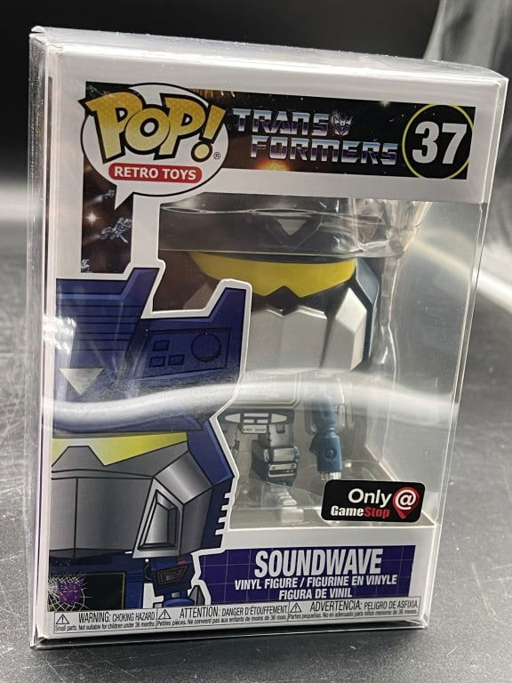 FUNKO POP! RETRO TOYS TRANSFORMERS SOUNDWAVE #37: For ALTERNATE shipping quote or LOCAL PICK-UP DETAILS, please visit dejavuauctionshipping.comFUNKO POP! RETRO TOYS TRANSFORMERS SOUNDWAVE #37 VINYL FIGURE GAMESTOP EXCLUSIVECollectible **Funko Pop!