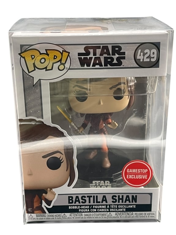FUNKO POP! STAR WARS BASTILA SHAN #429: For ALTERNATE shipping quote or LOCAL PICK-UP DETAILS, please visit dejavuauctionshipping.comFUNKO POP! STAR WARS KNIGHTS OF THE OLD REPUBLIC BASTILA SHAN #429 GAMESTOP EXCLUSIVE VINYL FIGUREOfficial