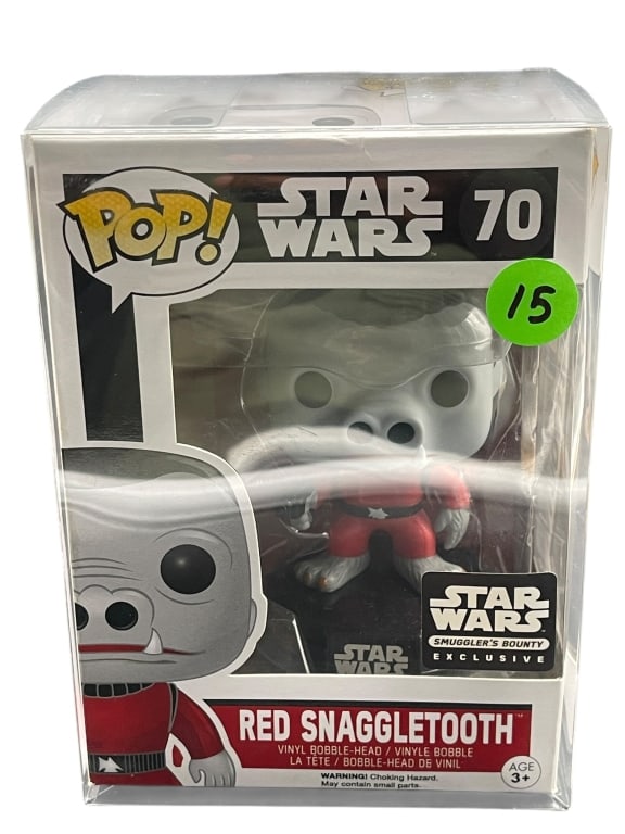 FUNKO POP! STAR WARS RED SNAGGLETOOTH #70 SMUGGLE: For ALTERNATE shipping quote or LOCAL PICK-UP DETAILS, please visit dejavuauctionshipping.comFUNKO POP! STAR WARS RED SNAGGLETOOTH #70 SMUGGLER’S BOUNTY EXCLUSIVE VINYL BOBBLE-HEADOfficial **Funko