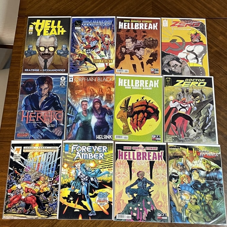 MIXED COMIC BOOK LOT OF 12 HELL YEAH POWERS: For ALTERNATE shipping quote or LOCAL PICK-UP DETAILS, please visit dejavuauctionshipping.comMIXED COMIC BOOK LOT OF 12 HELL YEAH POWERS HELLBREAK DOCTOR ZERO ORPHAN BLACKInteresting mixed comic book