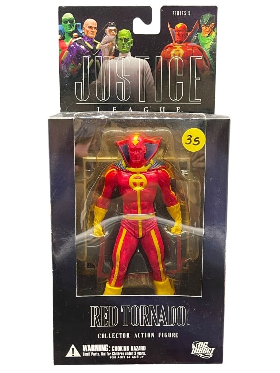 DC DIRECT RED TORNADO COLLECTOR ACTION FIGURE WBOX: For ALTERNATE shipping quote or LOCAL PICK-UP DETAILS, please visit dejavuauctionshipping.com DC DIRECT JUSTICE LEAGUE RED TORNADO SERIES 5 COLLECTOR ACTION FIGURE Highly collectible DC Direct action