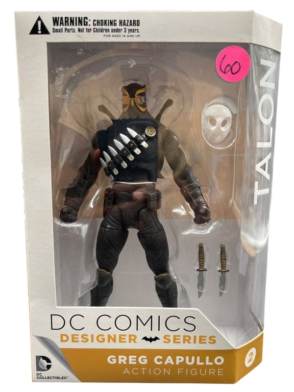 DC COMICS TALON GREG CAPULLO ACTION FIGURE WBOX: For ALTERNATE shipping quote or LOCAL PICK-UP DETAILS, please visit dejavuauctionshipping.com DC COLLECTIBLES DC COMICS DESIGNER SERIES TALON GREG CAPULLO ACTION FIGURE Highly detailed DC Collectibles