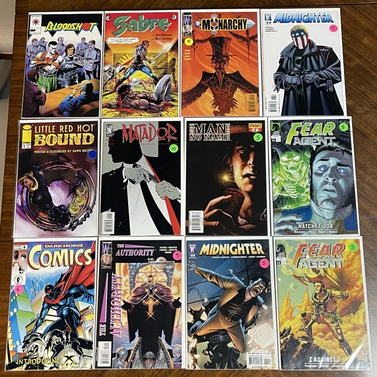 MIXED COMIC BOOK LOT OF 12 BLOODSHOT MIDNIGHTER (1 of 2)
