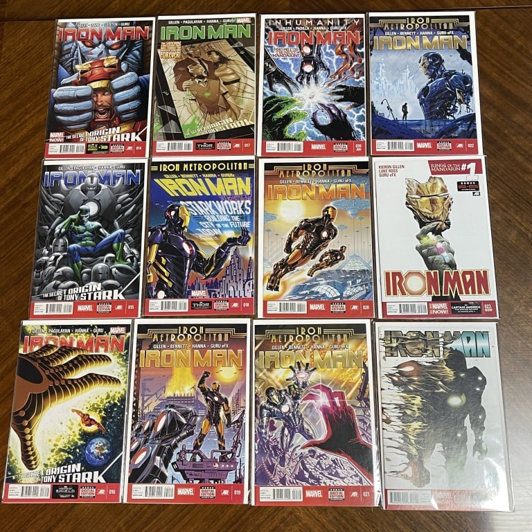 IRON MAN MARVEL NOW COMIC BOOK LOT OF 12: For ALTERNATE shipping quote or LOCAL PICK-UP DETAILS, please visit dejavuauctionshipping.com IRON MAN MARVEL NOW COMIC BOOK LOT OF 12 Collection of twelve Marvel **Iron Man** comic books from the Mar
