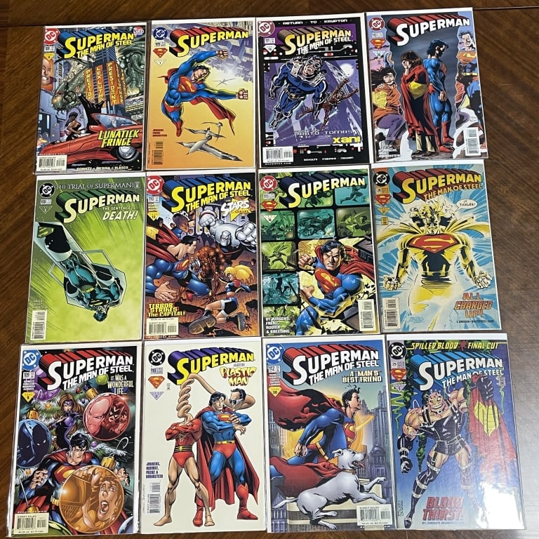 DC SUPERMAN THE MAN OF STEEL COMIC BOOK LOT OF 12: For ALTERNATE shipping quote or LOCAL PICK-UP DETAILS, please visit dejavuauctionshipping.com DC SUPERMAN THE MAN OF STEEL COMIC BOOK LOT OF 12 Group of twelve DC Comics **Superman: The Man of Steel**