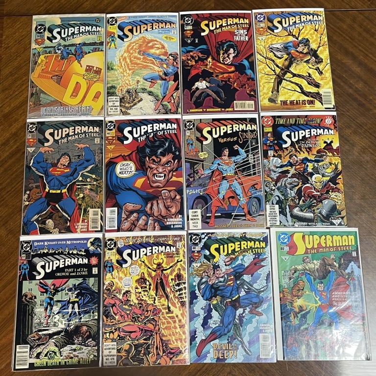 DC SUPERMAN THE MAN OF STEEL COMIC BOOK LOT OF 12: For ALTERNATE shipping quote or LOCAL PICK-UP DETAILS, please visit dejavuauctionshipping.com DC SUPERMAN THE MAN OF STEEL COMIC BOOK LOT OF 12 Group of twelve DC Comics **Superman: The Man of Steel**