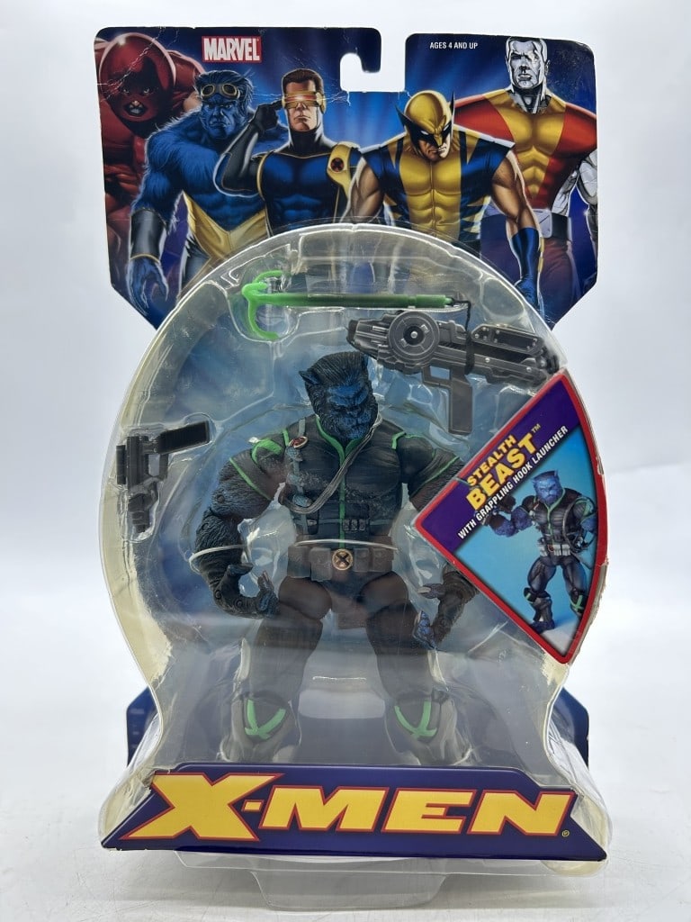 MARVEL X-MEN STEALTH BEAST ACTION FIGURE: For ALTERNATE shipping quote or LOCAL PICK-UP DETAILS, please visit dejavuauctionshipping.com MARVEL X-MEN STEALTH BEAST DR. HANK MCCOY ACTION FIGURE WITH GRAPPLING HOOK ACCESSORY Classic Marvel X-Men