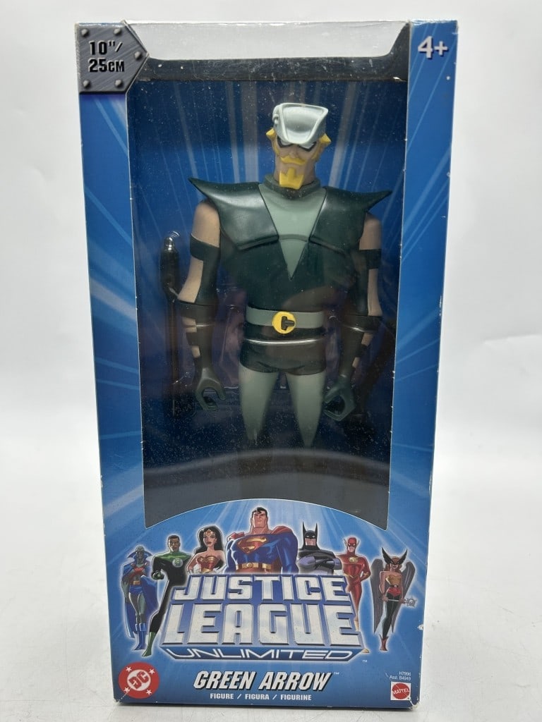 JUSTICE LEAGUE UNLIMITED GREEN ARROW ACTION FIGURE: For ALTERNATE shipping quote or LOCAL PICK-UP DETAILS, please visit dejavuauctionshipping.com DC COMICS JUSTICE LEAGUE UNLIMITED GREEN ARROW ACTION FIGURE MATTEL COLLECTIBLE Official DC Comics Justice
