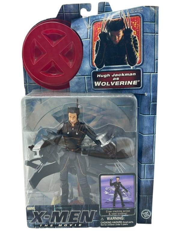 MARVEL X-MEN WOLVERINE HUGH JACKMAN ACTION FIGURE: For ALTERNATE shipping quote or LOCAL PICK-UP DETAILS, please visit dejavuauctionshipping.com X-MEN THE MOVIE WOLVERINE ACTION FIGURE HUGH JACKMAN TOY BIZ 2000 MARVEL COLLECTIBLE Original Marvel X-Men