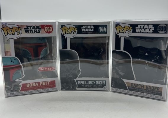 LOT OF 3 FUNKO POP STAR WARS DARTH VADER FIGURES (1 of 3)