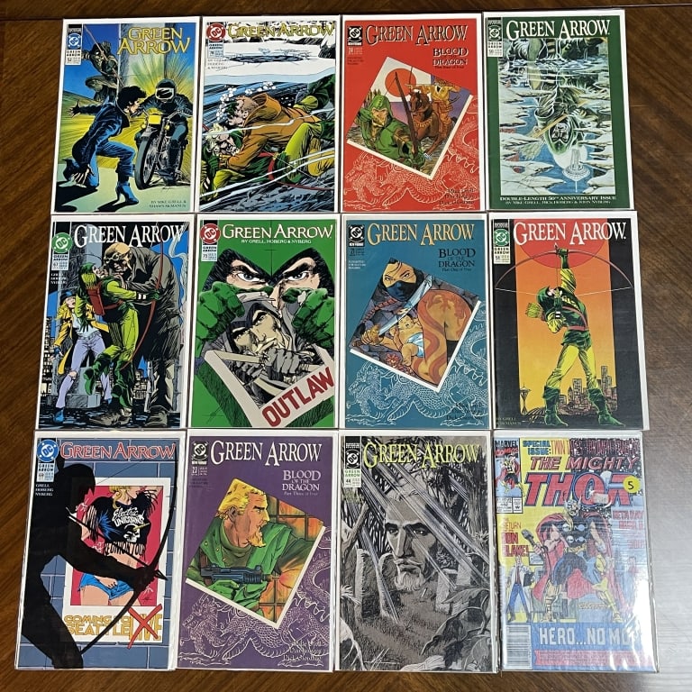 LOT OF 12 GREEN ARROW & MARVEL COMIC BOOKS (1 of 2)