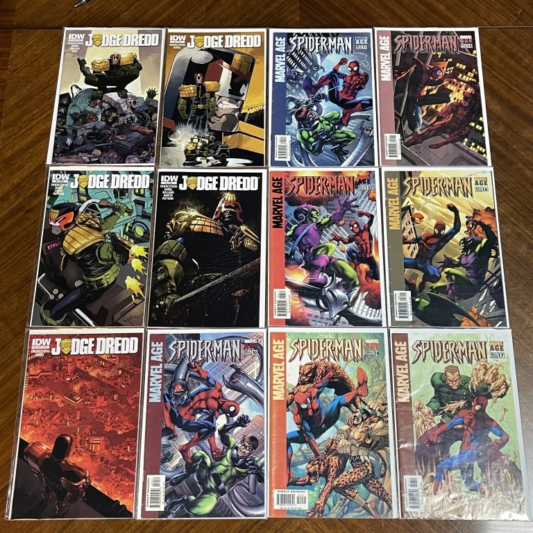 LOT OF 12 SPIDER-MAN & JUDGE DREDD COMICS (1 of 4)