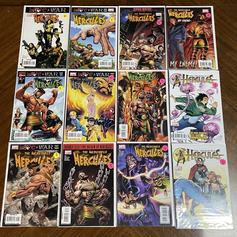 LOT OF 12 INCREDIBLE HERCULES MARVEL COMICS: For ALTERNATE shipping quote or LOCAL PICK-UP DETAILS, please visit dejavuauctionshipping.com LOT OF 12 MARVEL COMICS THE INCREDIBLE HERCULES SERIES Assorted lot of twelve Marvel comic books from *The
