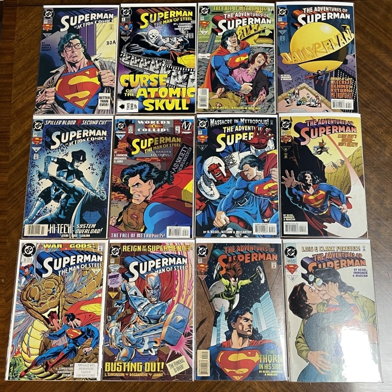 LOT OF 12 SUPERMAN DC COMIC BOOKS (1 of 2)