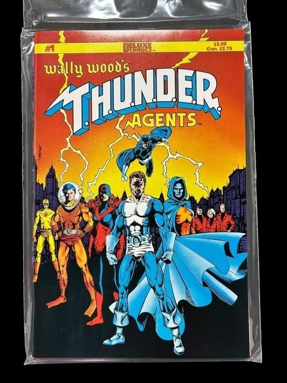 COMIC BOOK - 2 COPIES OF THUNDER AGENTS (1984) #1: COMIC BOOK - 2 COPIES OF WALLY WOOD'S THUNDER AGENTS (1984) #1 -DELUXE COMICS -UNGRADED -VERY GOOD CONDITION -BW 071425