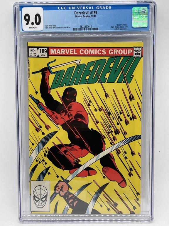DAREDEVIL #189 CGC 9.0 WHITE PAGES FRANK MILLER KE (1 of 3)