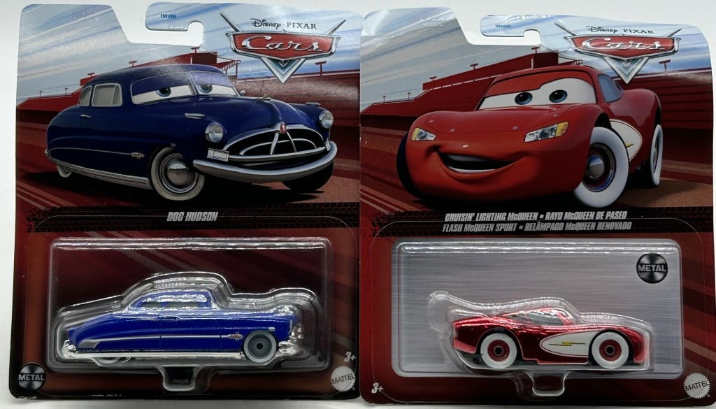 2 DISNEY PIXAR CARS HUDSON MCQUEEN DIECAST SET: For ALTERNATE shipping quote or LOCAL PICK-UP DETAILS, please visit dejavuauctionshipping.com DISNEY PIXAR CARS DOC HUDSON LIGHTNING MCQUEEN DIECAST LOT Official Disney Pixar Cars die-cast vehicle lot