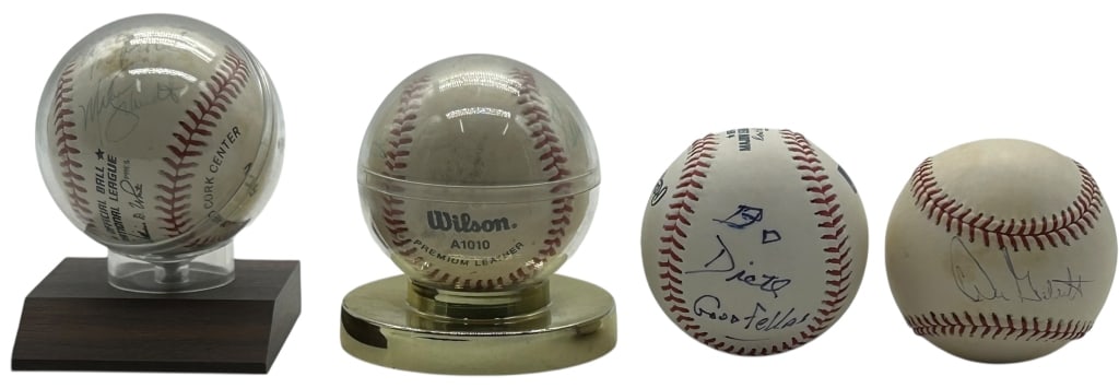 LOT OF 4 AUTOGRAPHED BASEBALLS DICE COSTELLO (1 of 10)