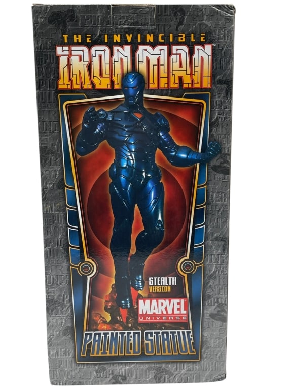 BOWEN DESIGNS INVINCIBLE IRON MAN STEALTH VERSION: For ALTERNATE shipping quote or LOCAL PICK-UP DETAILS, please visit dejavuauctionshipping.com Bowen Designs The Invincible Iron Man Stealth Version painted statue, a highly collectible Marvel Universe