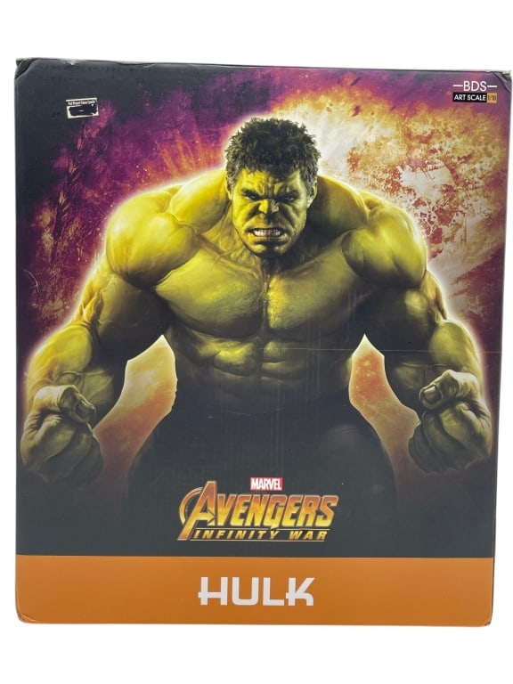 HULK STATUE: For ALTERNATE shipping quote or LOCAL PICK-UP DETAILS, please visit dejavuauctionshipping.com MARVEL AVENGERS INFINITY WAR HULK BDS ART SCALE 1/10 STATUE IN BOX Marvel Avengers Infinity War Hulk BDS A