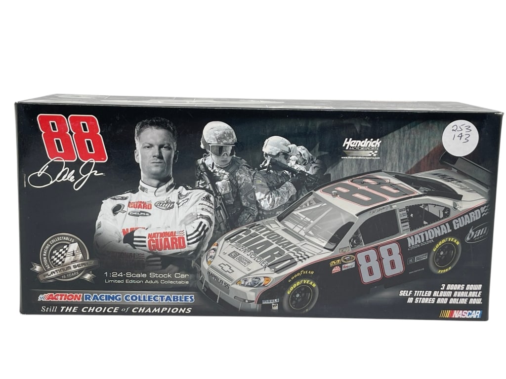 DALE JR NATIONAL GUARD CAR: ACTION RACING COLLECTABLES DALE EARNHARDT JR #88 NATIONAL GUARD 1:24 SCALE STOCK CAR ADULT COLLECTIBLE Action Racing Collectables 1:24 scale stock car featuring Dale Earnhardt Jr. #88 National Guard l