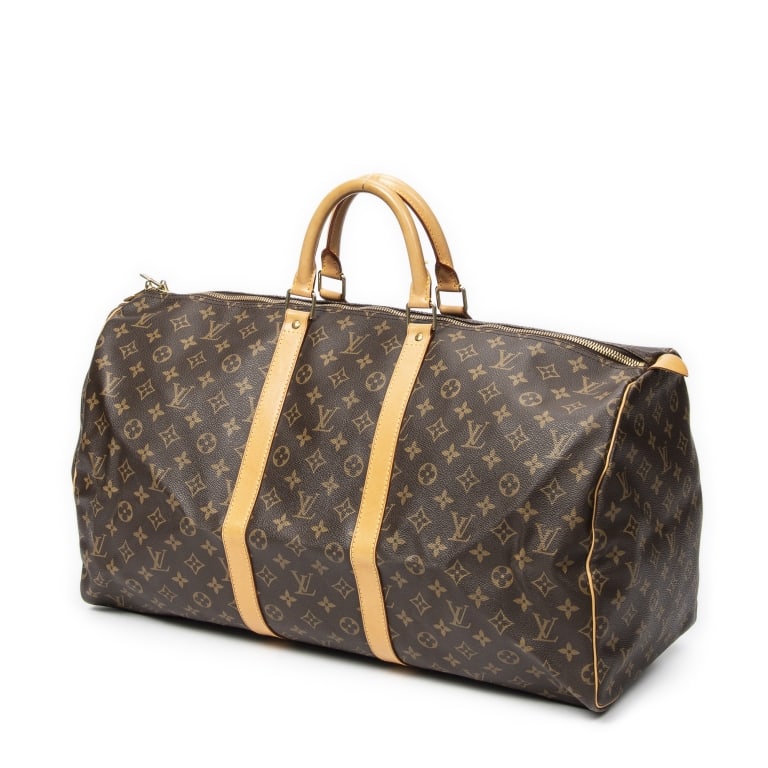 LOUIS VUITTON KEEPALL 55 BROWN MONOGRAM BAG UNISEX: Louis Vuitton Keepall 55 Brown Monogram Canvas Golden Brass * COLOR: Brown * PRODUCTION CODE: SP1917 (Nov 1997) * INCLUDED: None A * CONDITION: 55*28*25cm * (3cm = 1inch approximately) * Luxury bags a