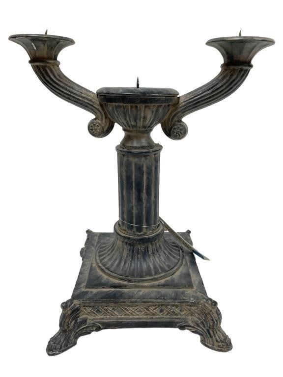 3 ARM CANDELABRA CAST IRON BRIGHTON STYLE ANTIQUE (1 of 5)