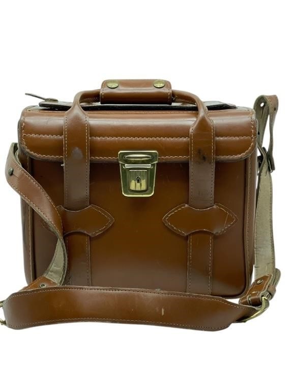 EJ5 VINTAGE BROWN TOP GRAIN LEATHER CAMERA BAG PAK (1 of 7)