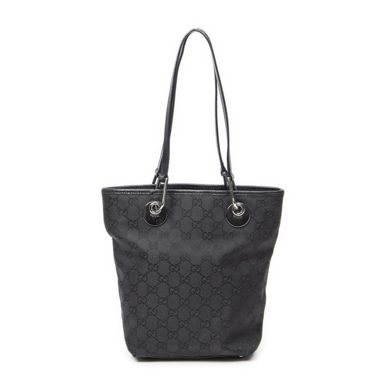GUCCI SMALL ECLIPSE SHOPPING BLACK MONOGRAM BAG - 7
