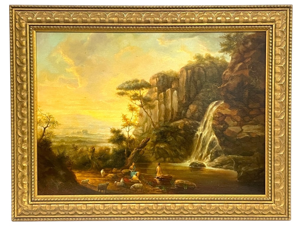 JEAN BAPTISTE L’ALLEMAND STYLE OIL PAINTING 32" (1 of 7)