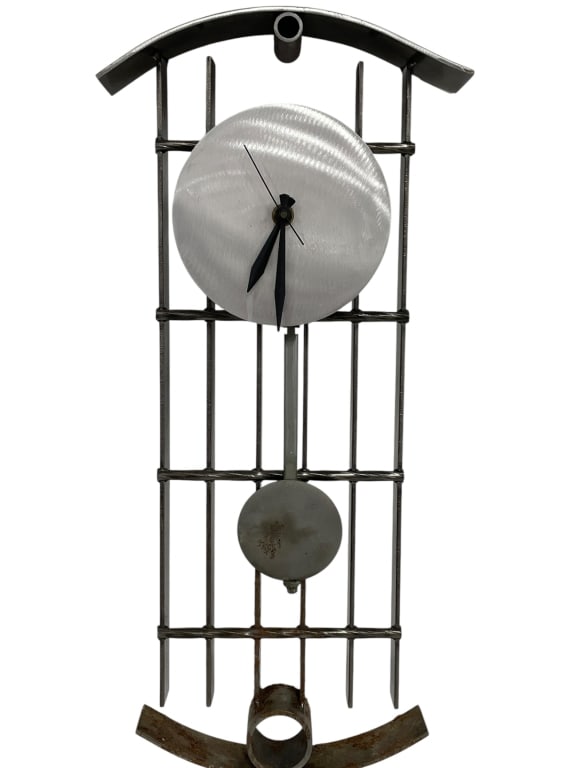 ART DECO STYLE INDUSTRIAL STEEL WALL CLOCK 19" (1 of 7)