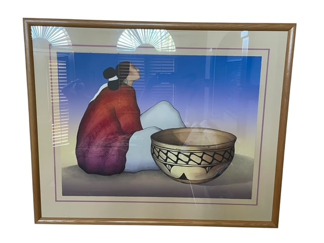 R.C. GORMAN NAVAJO ARTIST PROOF WOMAN W/ POTTERY: *For ALTERNATIVE SHIPPING QUOTES or local PICKUP details, please visit www.dejavuauctionshipping.com* THIS IS A SIGNED R.C. GORMAN ARTIST PROOF SOUTHWESTERN FIGURATIVE LITHOGRAPH OF A NATIVE AMERICAN
