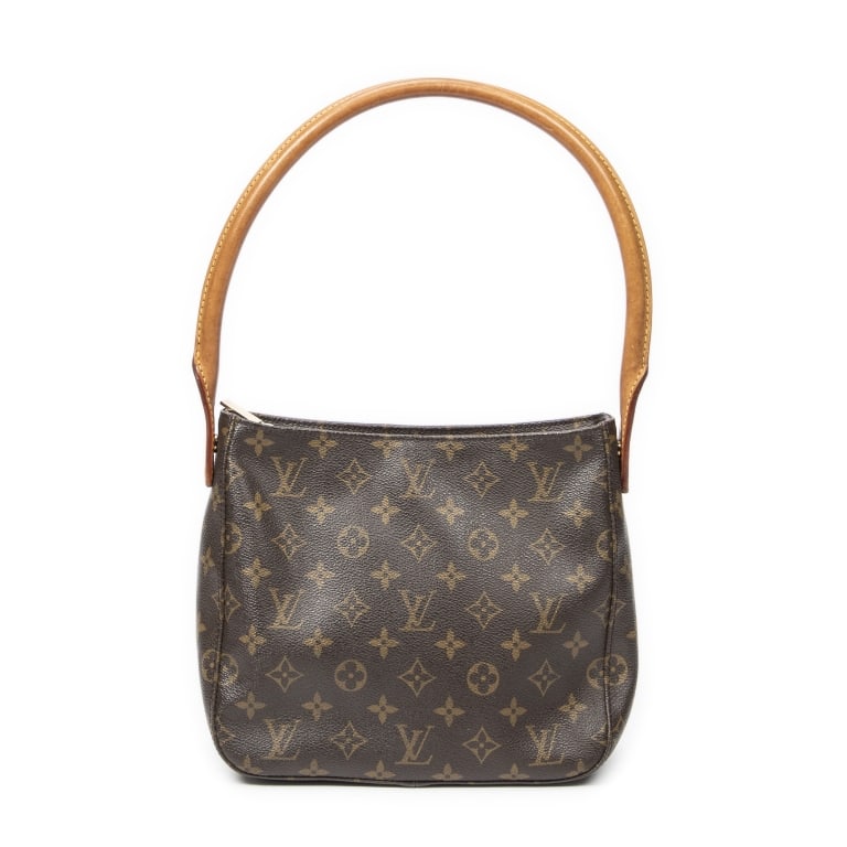 LOUIS VUITTON LOOPING MM BROWN MONOGRAM BAG: Louis Vuitton Looping MM Brown Monogram Canvas Golden Brass * COLOR: Brown * PRODUCTION CODE: MI0011 (Jan 2001) * INCLUDED: None AB * CONDITION: 23*21*10cm * (3cm = 1inch approximately) * Luxury bags