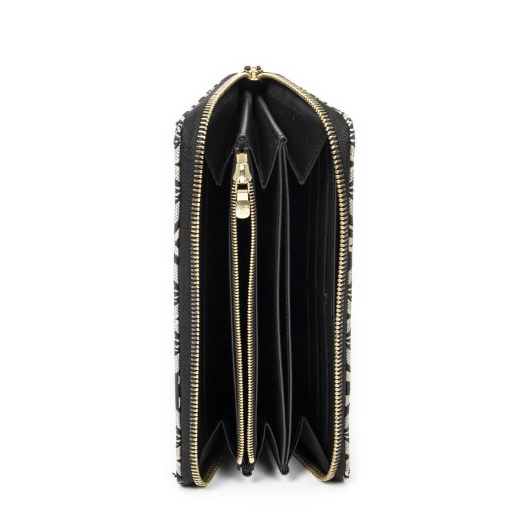 LOUIS VUITTON ZIPPY WALLET BLACK JACQUARD TEXTILE - 6