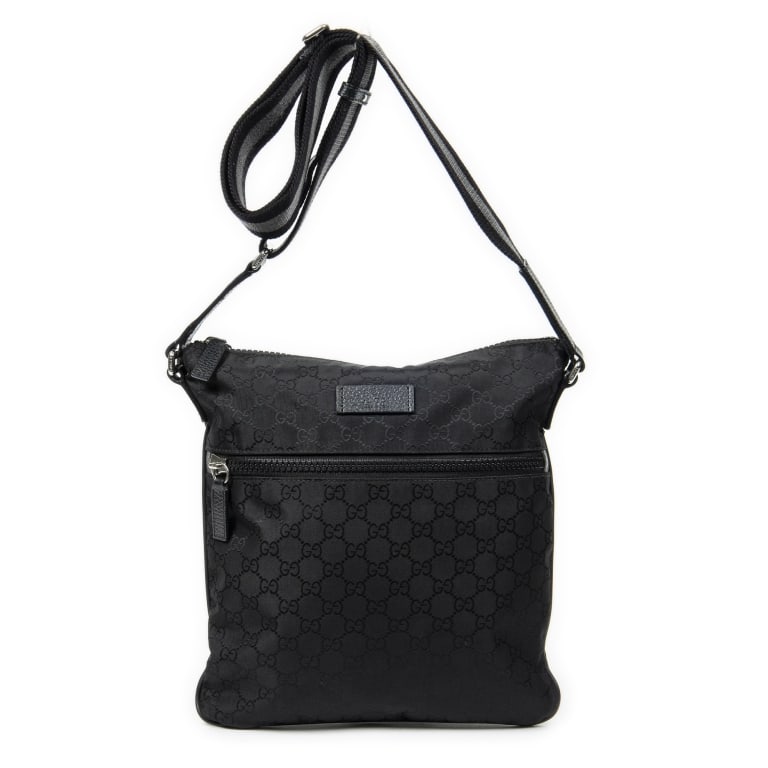 GUCCI ZIP MESSENGER CROSSBODY BLACK GG NYLON BAG (1 of 9)