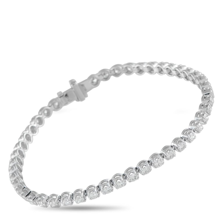 14K WHITE GOLD 3.20CT DIAMOND BRACELET (1 of 4)