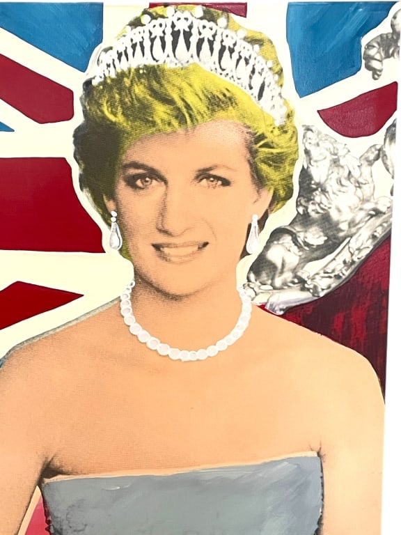 STEVE KAUFMAN PRINCESS DIANA SILKSCREEN CANVAS 44" (1 of 7)