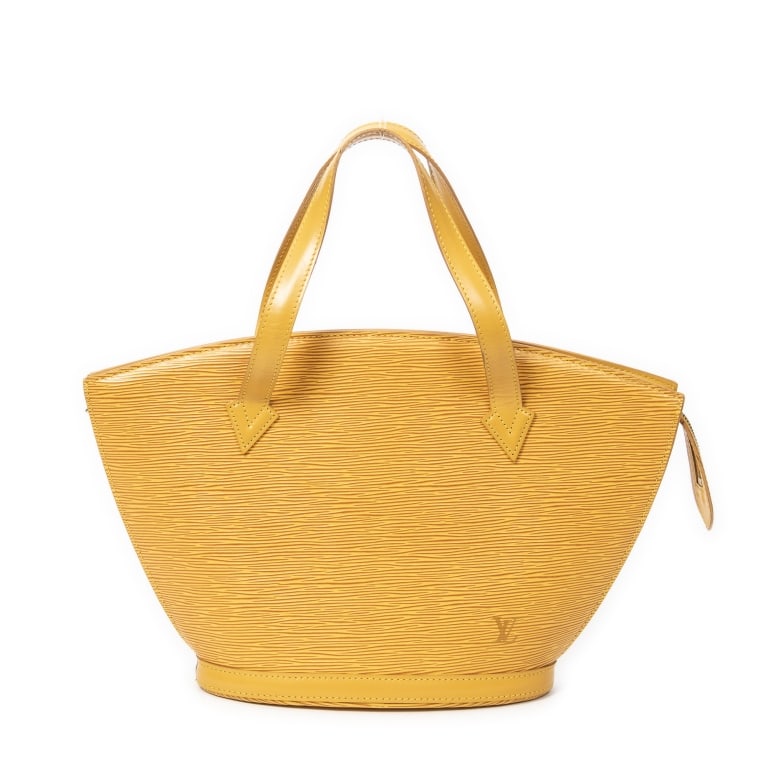 LOUIS VUITTON ST-JACQUES PM YELLOW EPI BAG: Louis Vuitton St-Jacques PM Yellow Epi Golden Brass * COLOR: Yellow * PRODUCTION CODE: VI0934 (March 1994) * INCLUDED: None A * CONDITION: 23*24*10cm * (3cm = 1inch approximately) * Luxury bags are ke