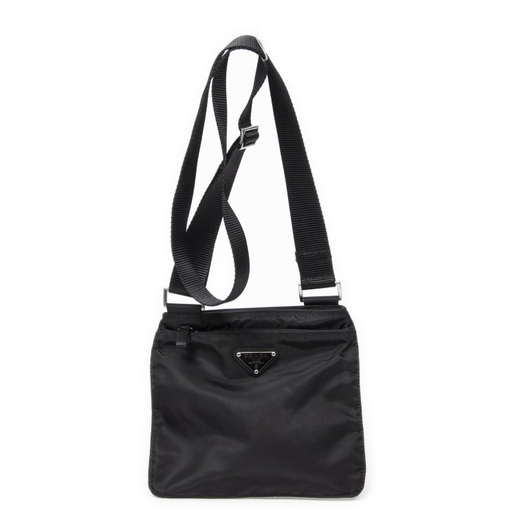 PRADA SMALL SQUARE ZIP CROSSBODY BLACK NYLON BAG (1 of 11)