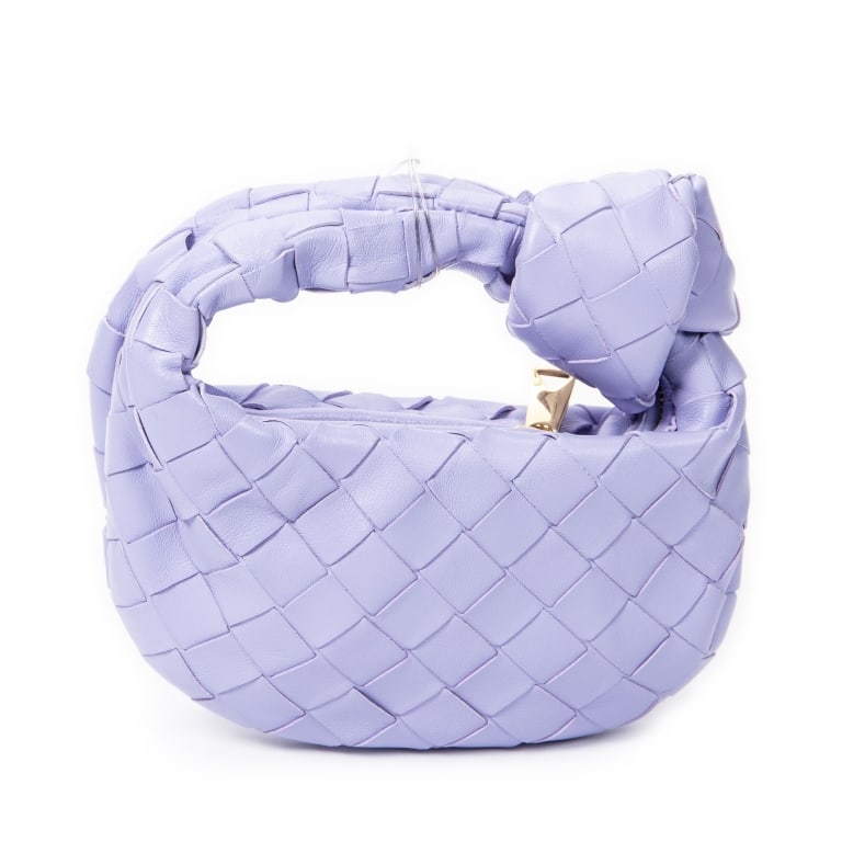 BOTTEGA VENETA MICRO CANDY JODIE INTRECCIATO BAG: Bottega Veneta Micro Candy Jodie Lilac Intrecciato Leather Gold * COLOR: Lilac * PRODUCTION CODE: P02740665G * INCLUDED: Dustbag AA * CONDITION: 17*10*5cm * (3cm = 1inch approximately) * Luxury bags a