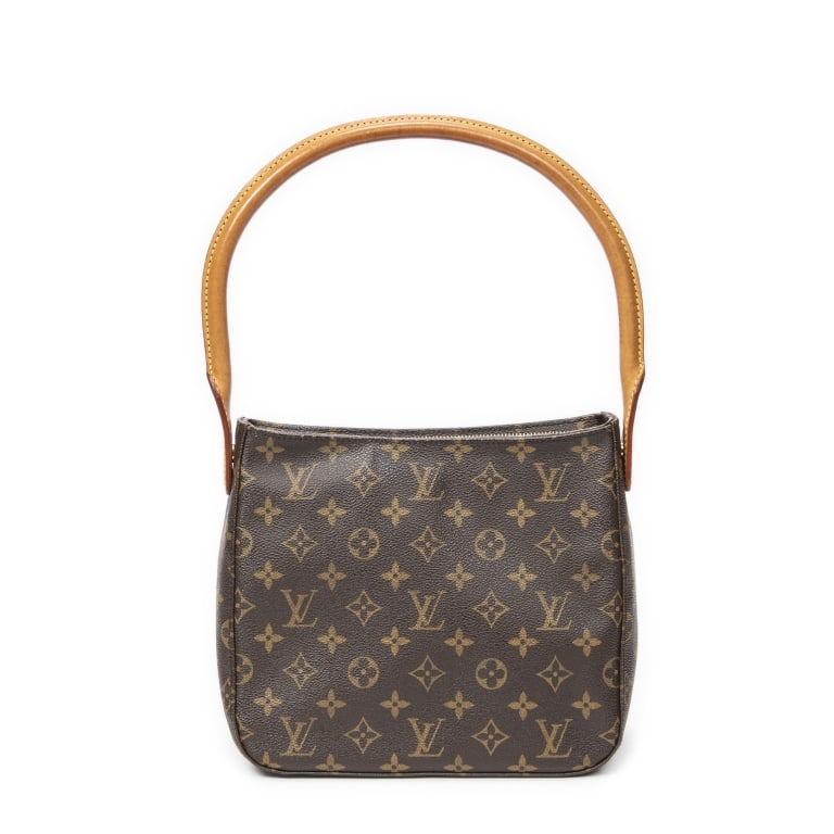 LOUIS VUITTON LOOPING MM BROWN MONOGRAM BAG: Louis Vuitton Looping MM Brown Monogram Canvas Golden Brass * COLOR: Brown * PRODUCTION CODE: FL0061 (June 2001) * INCLUDED: None AB * CONDITION: 23*21*10cm * (3cm = 1inch approximately) * Luxury bags
