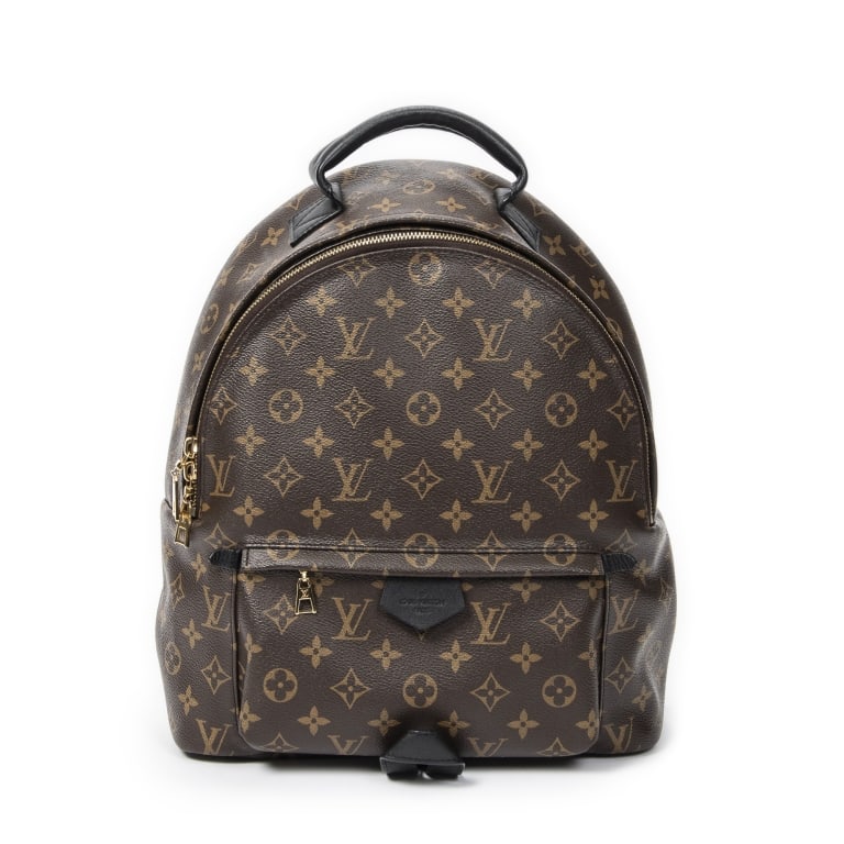 LOUIS VUITTON PALM SPRINGS MM BRW LV MACASSAR BAG: Louis Vuitton Palm Springs MM Brown Monogram Macassar Golden Brass * COLOR: Brown * PRODUCTION CODE: PL0250 (5th Week of 2020) * INCLUDED: None A * CONDITION: 30*33*16cm * (3cm = 1inch approximately)