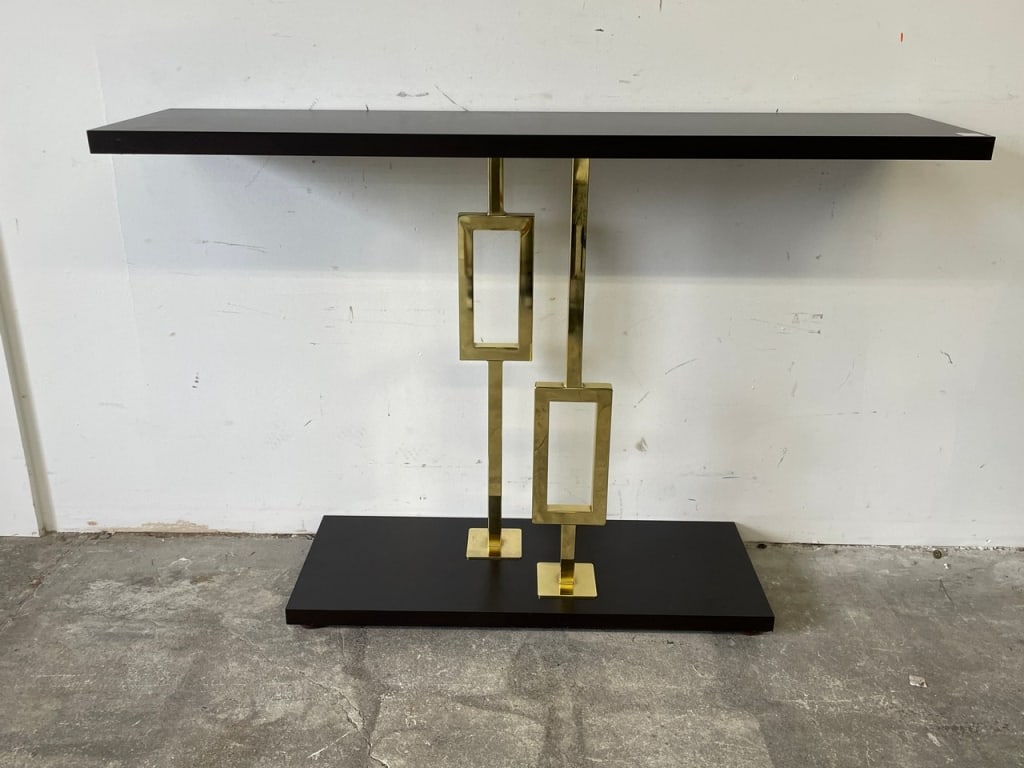 MODERN CONSOLE TABLE W GEOMETRIC BASE 47" - 3