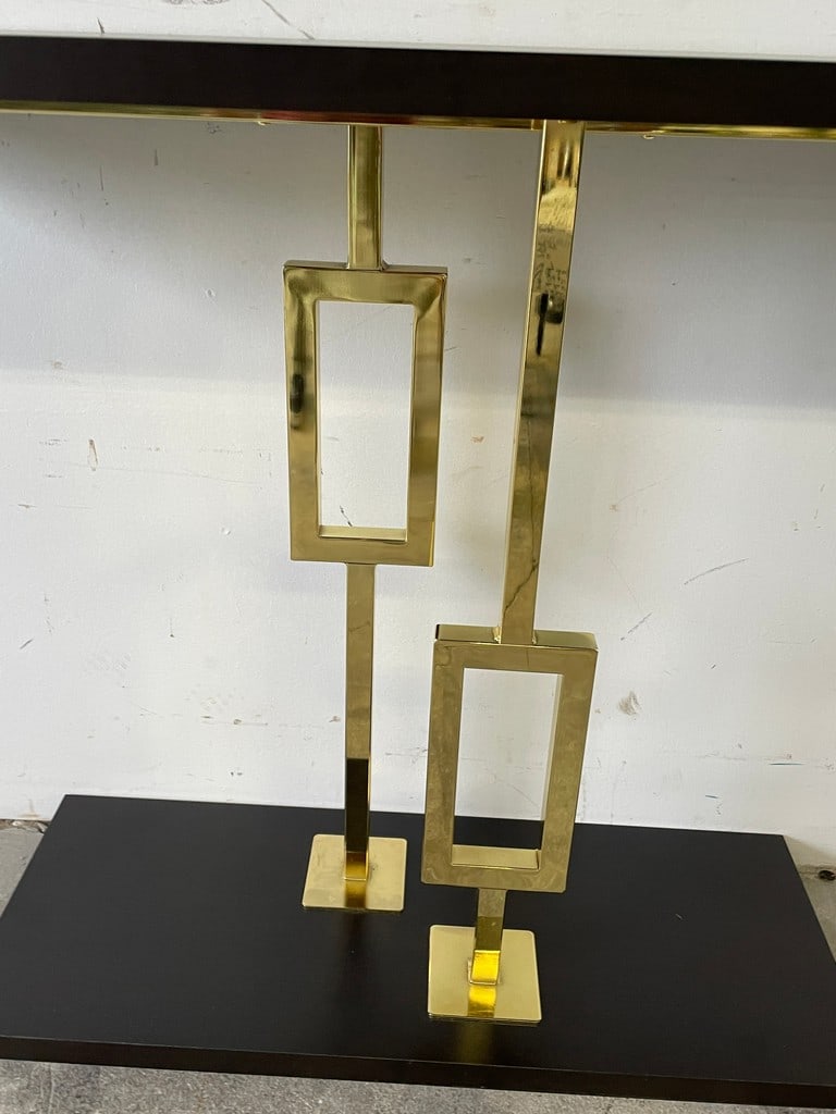 MODERN CONSOLE TABLE W GEOMETRIC BASE 47" - 4