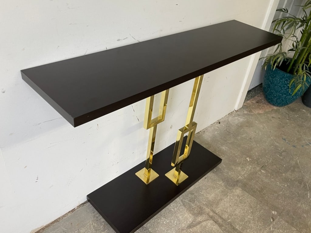 MODERN CONSOLE TABLE W GEOMETRIC BASE 47" - 5