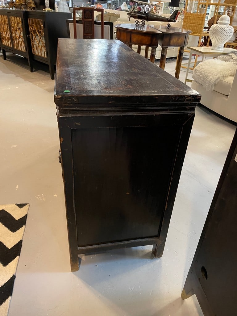 CHINESE EXPORT STYLE BLACK LACQUERED SIDEBOARD - 12