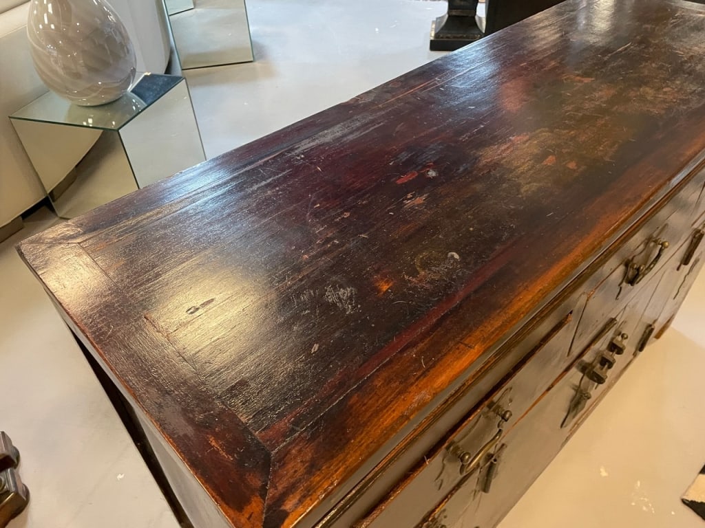 CHINESE EXPORT STYLE BLACK LACQUERED SIDEBOARD - 7