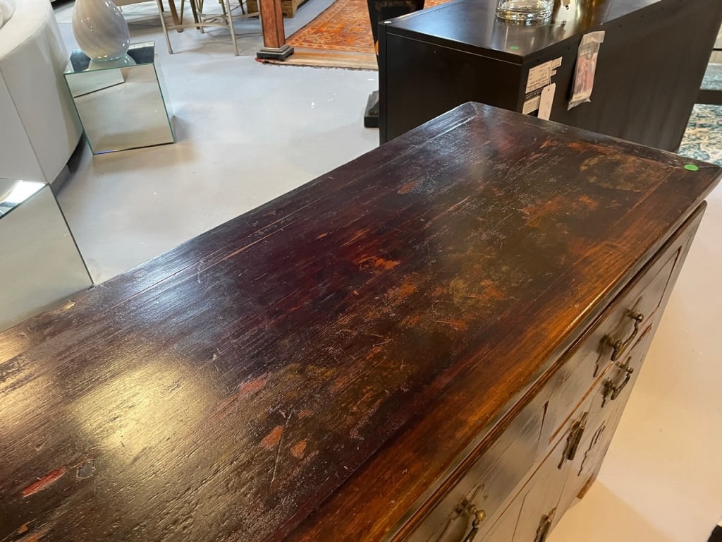 CHINESE EXPORT STYLE BLACK LACQUERED SIDEBOARD - 8